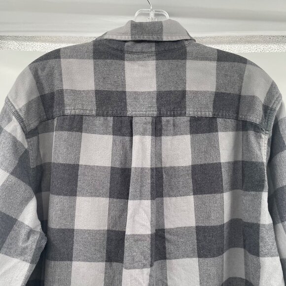Eddie Bauer Men's Check Flannel Shirt Long Sleeve Classic Fit Gray Size TL - Picture 6 of 9